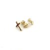 garnet - gold earrings - cross (U3-2179-3)