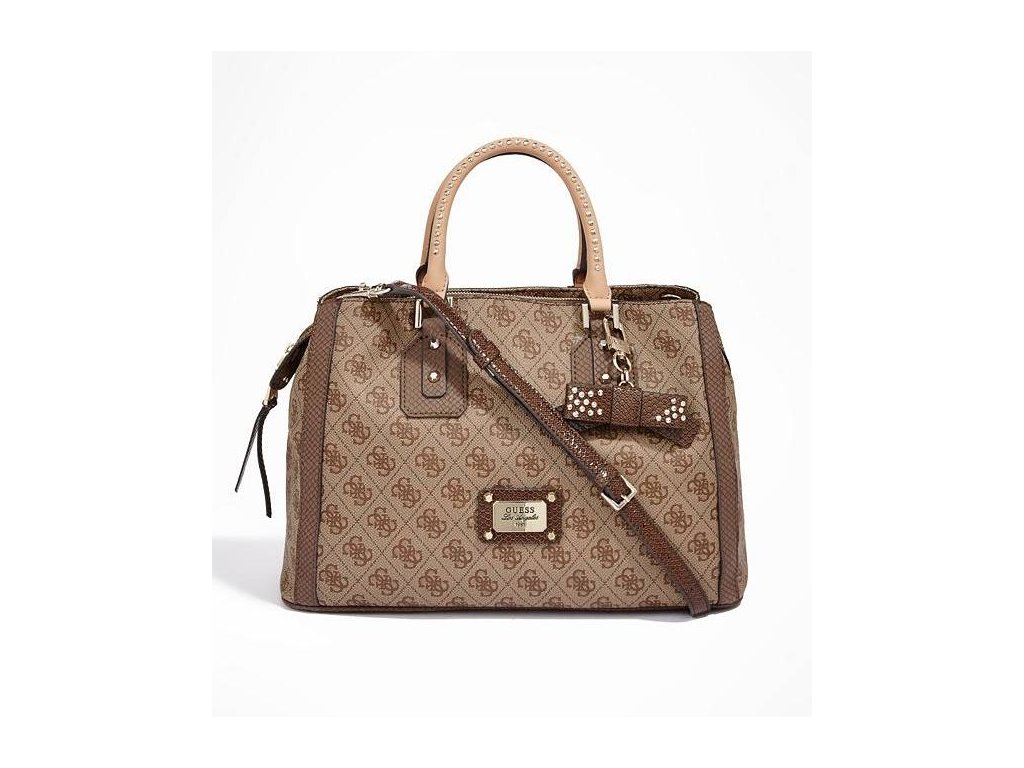 Kabelka GUESS Cheating Heart Girlfriend Satchel hnědá - GRANDSTYL.CZ