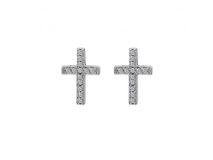 Stříbrné náušnice Hot Diamonds Cross Micro Bliss DE552