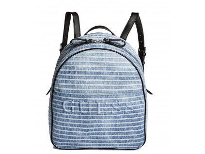 LAKEN STRIPED DENIM BACKPACK modrý