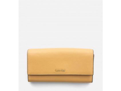 Large Leather Trifold Wallet písková