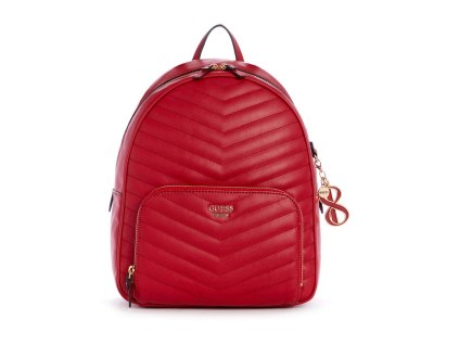 GUESS BATOH ELIZE QUILTED BACKPACK červený