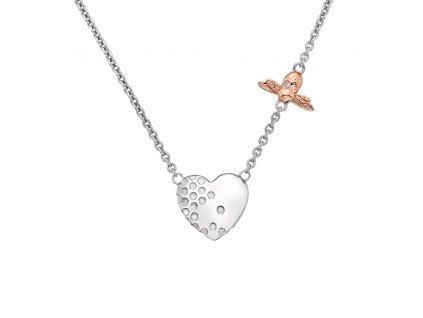 Stříbrný náhrdelník Hot Diamonds Nature Honey Bee Heart RG DN146