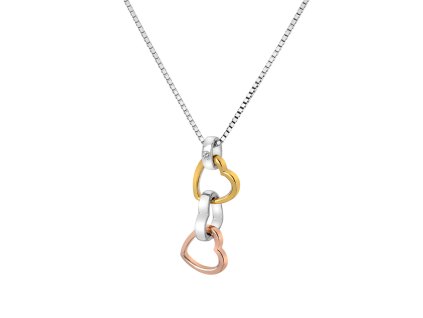 Náhrdelník Hot Diamonds Trio Triple Heart RG DP836