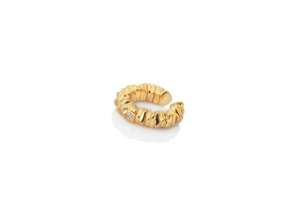 Stříbrné pozlacené náušnice single Cuff Hot Diamonds x Jac Jossa Hope DE670