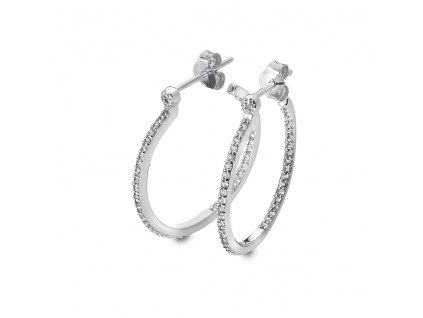 Stříbrné náušnice Hot Diamonds Hoops Topaz DE623