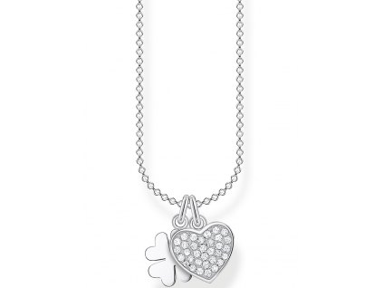 Thomas Sabo KE2047-051-14 Shamrock with heart Pave Ladies Necklace, adjustable