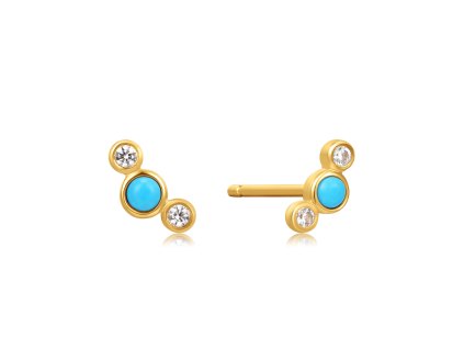 ANIA HAIE Ear Studs Terquoise & Sapphire Gold 14K EAU001-11YG