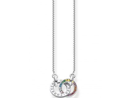 Thomas Sabo KE1488-318-7 Together Rainbow Ladies Necklace, adjustable