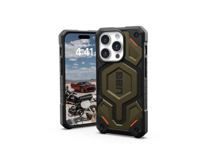 UAG Monarch Pro MagSafe, kevlar element green - iPhone 15 Pro