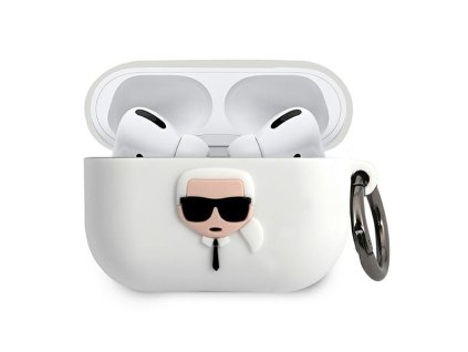 Karl Lagerfeld KLACAPSILGLWH Apple AirPods Pro cover white Silicone Ikonik