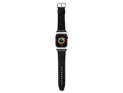 Karl Lagerfeld KLAWMSAKLHPK Apple Watch 4/5/6/7/SE/8/9 40/41mm strap Saffiano Monogram black