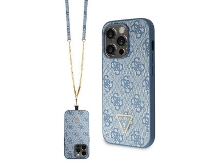 Guess GUHCP15XP4TDSCPB Apple iPhone 15 Pro Max hardcase Crossbody 4G Metal Logo blue