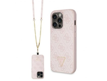 Guess GUHCP15XP4TDSCPP Apple iPhone 15 Pro Max hardcase Crossbody 4G Metal Logo pink