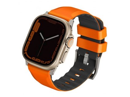 UNIQ Linus Band Apple Watch 4/5/6/7/SE/8/9/Ultra 44/45/49mm Airosoft Silicone orange/volt orange