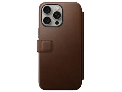 Nomad Modern Leather Folio, brown - iPhone 15 Pro Max