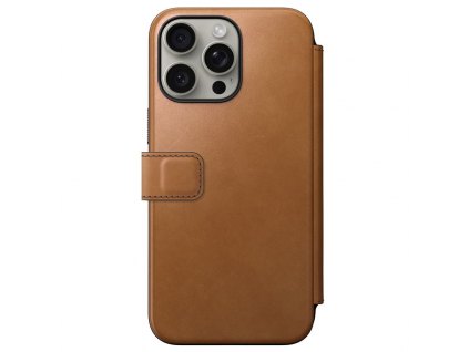 Nomad Modern Leather Folio, english tan - iPhone 15 Pro Max