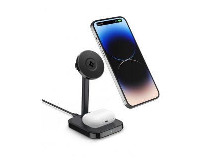 Spigen ArcField MagFit Dual Wireless Charger (MagSafe/iPhone/AirPods 7.5W/5W) PF2100, black