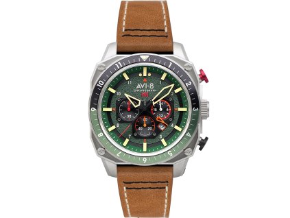 Pánské hodinky AVI-8 AV-4100-01 Mens Watch Hawker Hunter Dual Time Chronograph 43mm 5ATM