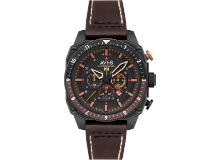 Pánské hodinky AVI-8 AV-4100-08 Mens Watch Hawker Hunter Dual Time Chronograph 43mm 5ATM