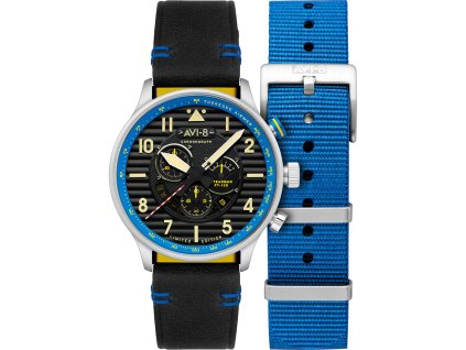 Pánské hodinky AVI-8 AV-4109-03 Mens Watch Flyboy Spirit of Tuskegee Limited Chrono 44mm 5ATM