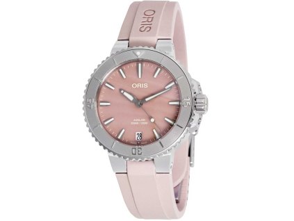 oris ladies quis date pink 01 733 7770 4158 07 4 18 66fc front