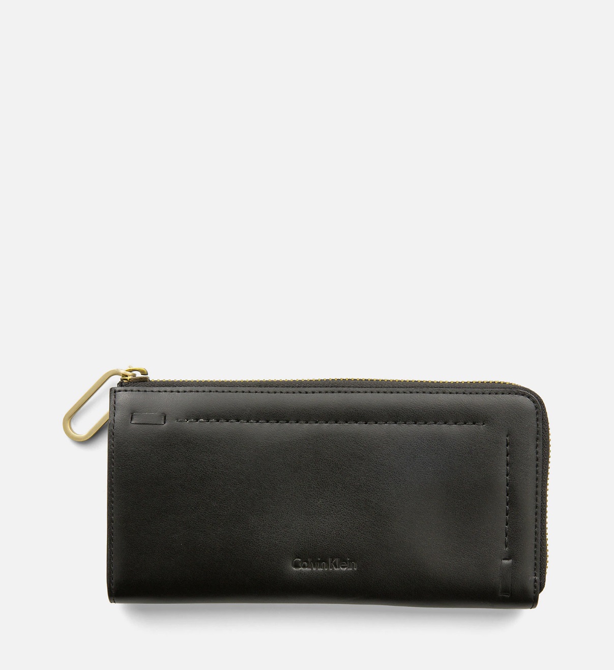 Peněženka Calvin Klein LARGE LEATHER ZIP-AROUND WALLET černá