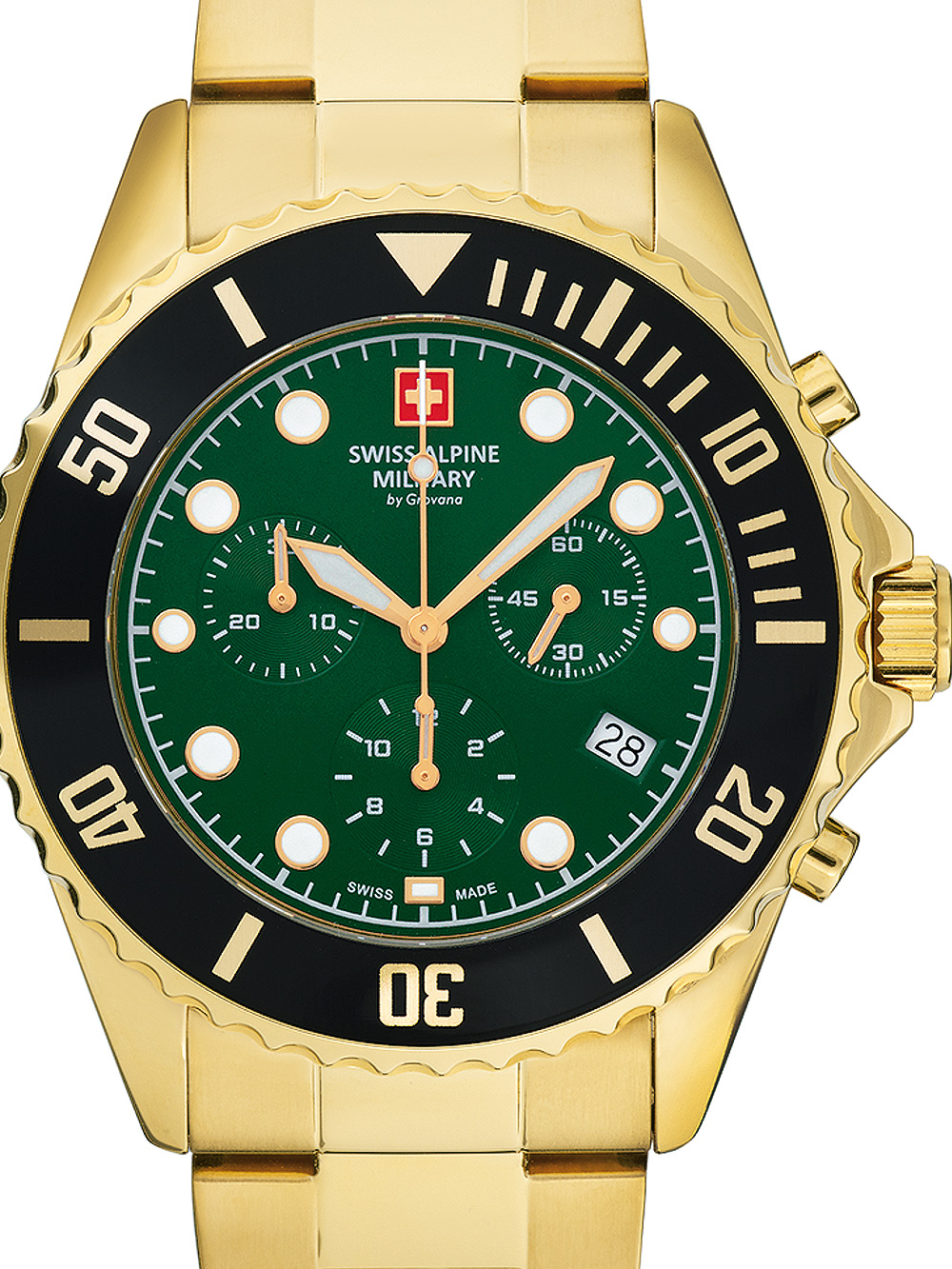 Pánské hodinky Swiss Alpine Military 7053.9114 Chronograph Mens Watch 42mm 10ATM