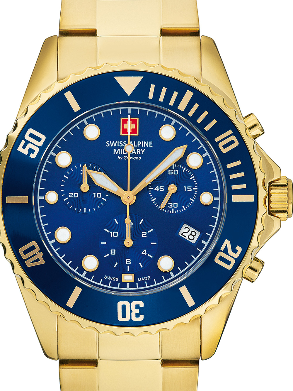 Pánské hodinky Swiss Alpine Military 7053.9115 Chronograph Mens Watch 42mm 10ATM