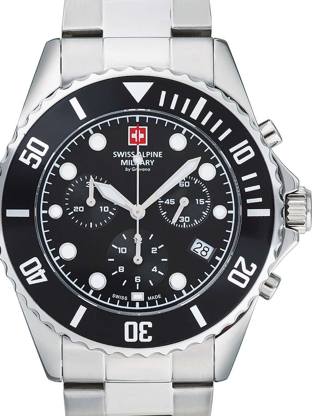 Pánské hodinky Swiss Alpine Military 7053.9137 Chronograph Mens Watch 42mm 10ATM