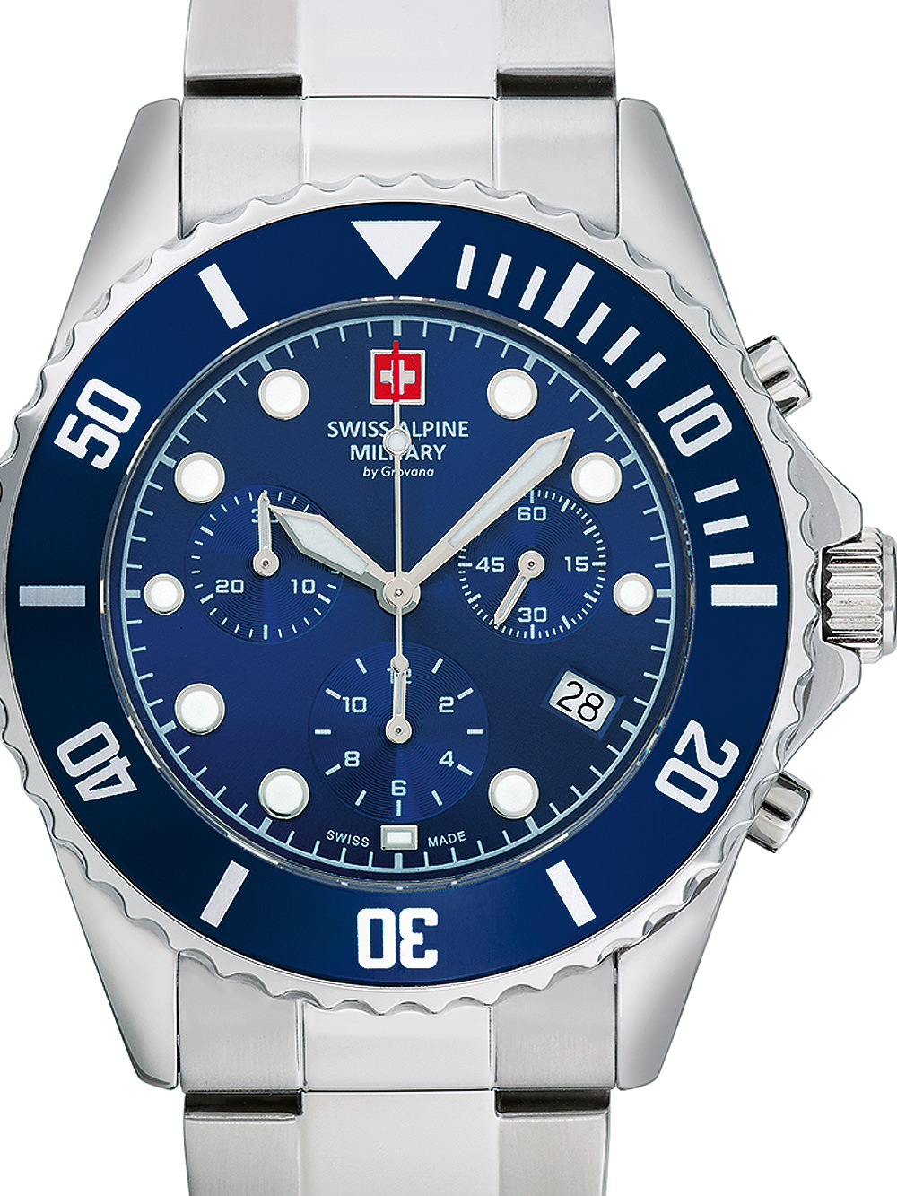 Pánské hodinky Swiss Alpine Military 7053.9135 Chronograph Mens Watch 42mm 10ATM