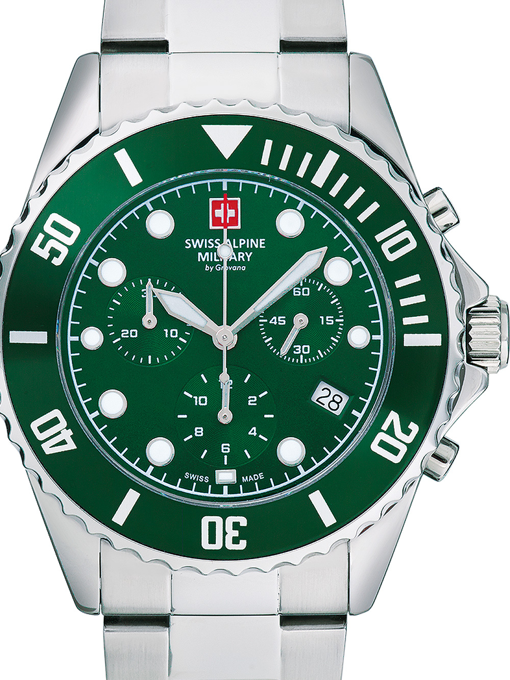 Pánské hodinky Swiss Alpine Military 7053.9134 Chronograph Mens Watch 42mm 10ATM