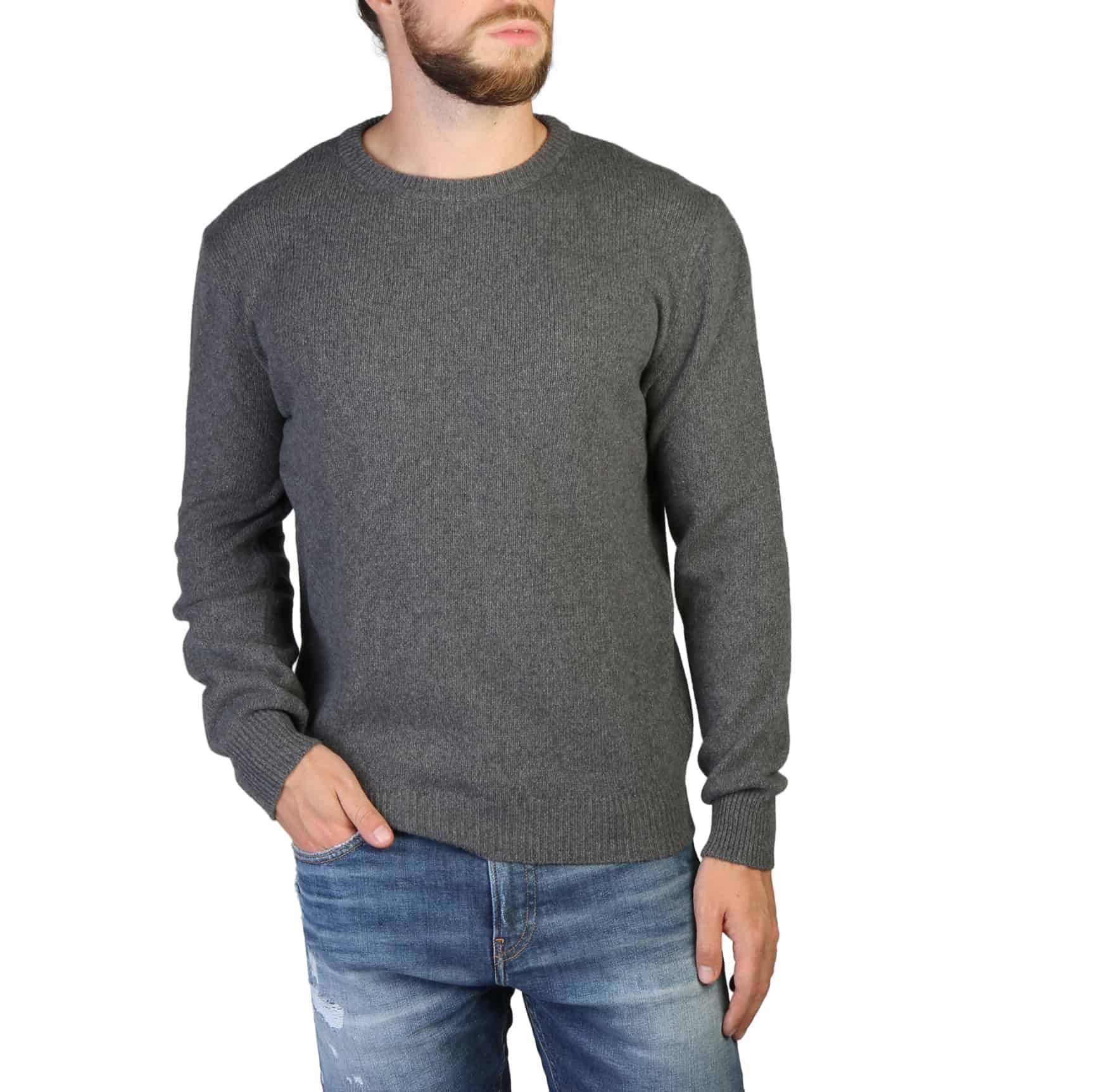 Pánský svetr 100% Cashmere C-NECK-M Barva: Šedá, Velikost: S