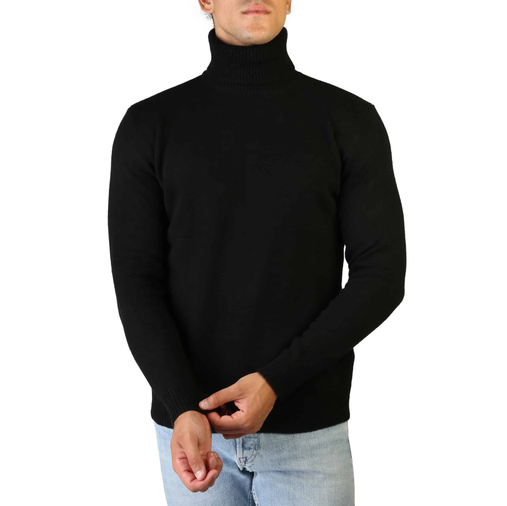 Pánský svetr 100% Cashmere T-NECK-M Barva: černá, Velikost: S