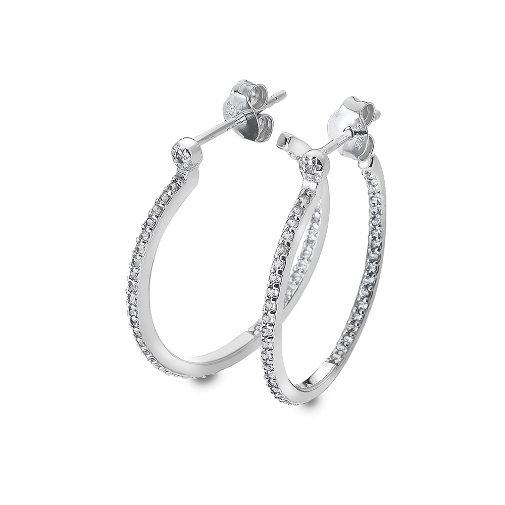 Stříbrné náušnice Hot Diamonds Hoops Topaz DE623