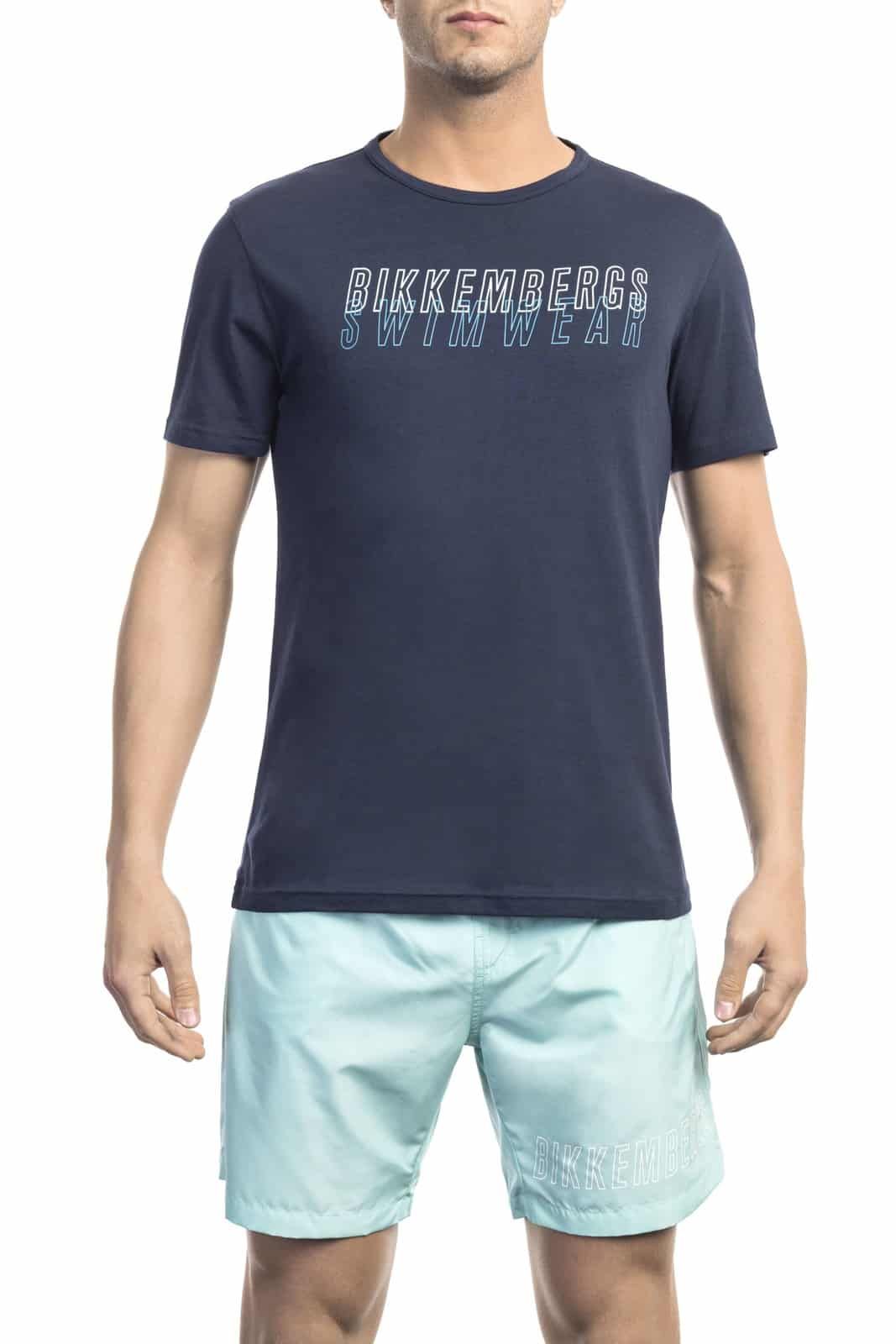 Pánské triko Bikkembergs Beachwear BKK1MTS01 Barva: Modrá, Velikost: XL