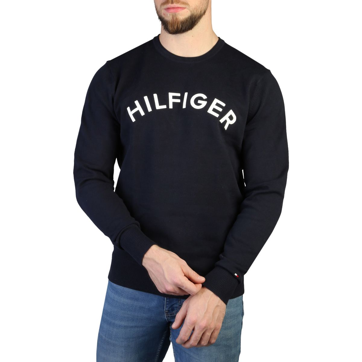 Pánský svetr Tommy Hilfiger MW0MW31025 Barva: Modrá, Velikost: S