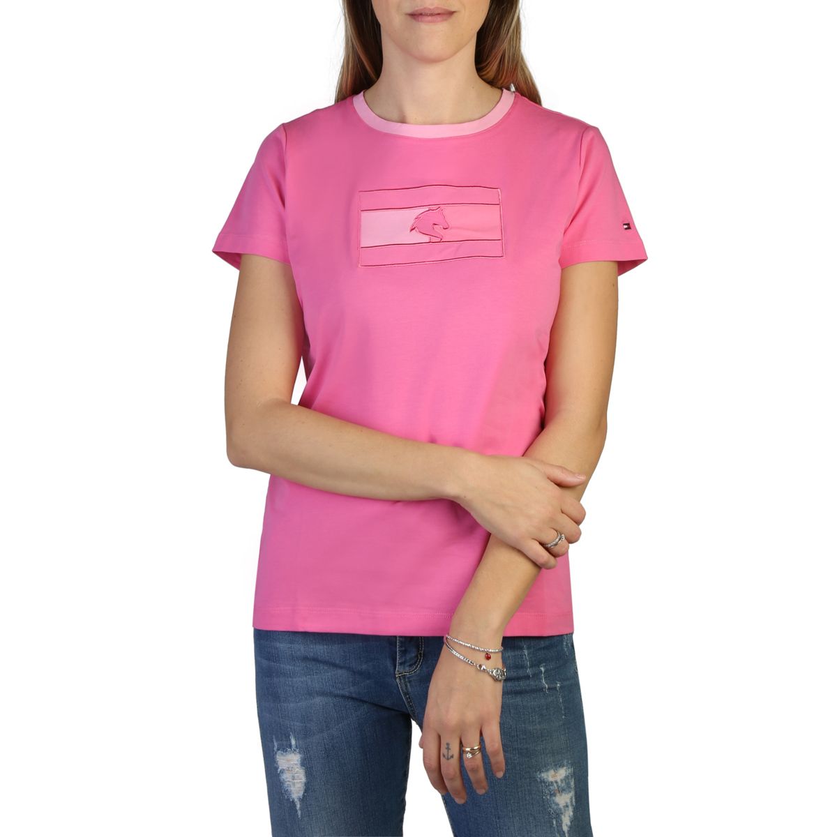 Dámské triko Tommy Hilfiger TH10064-016 Barva: růžová, Velikost: L