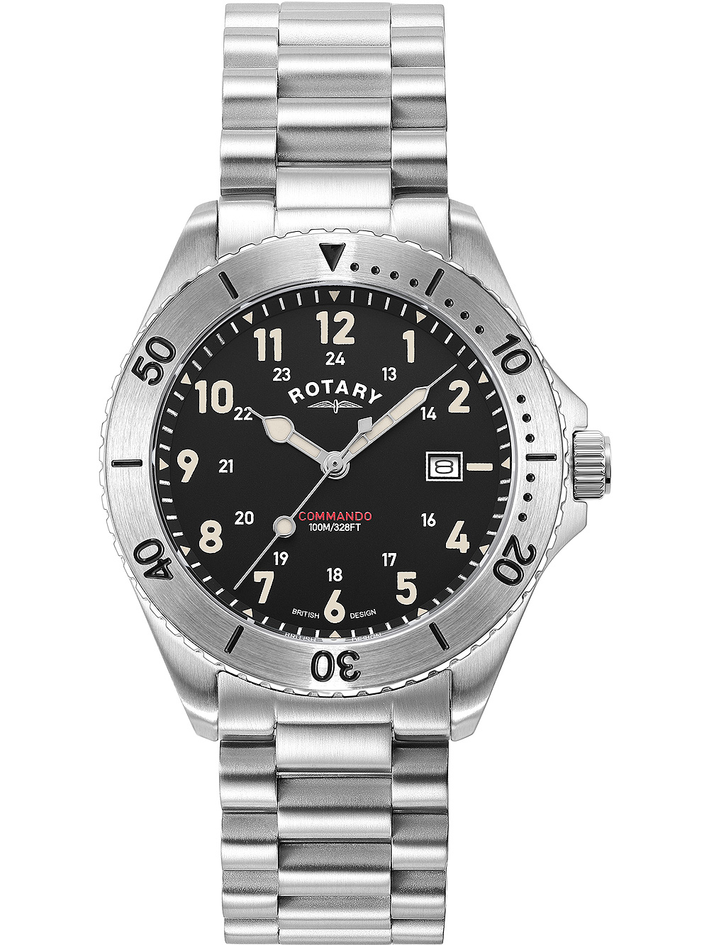 Pánské hodinky Rotary GB05475/19 Commando Mens Watch 40mm 10ATM
