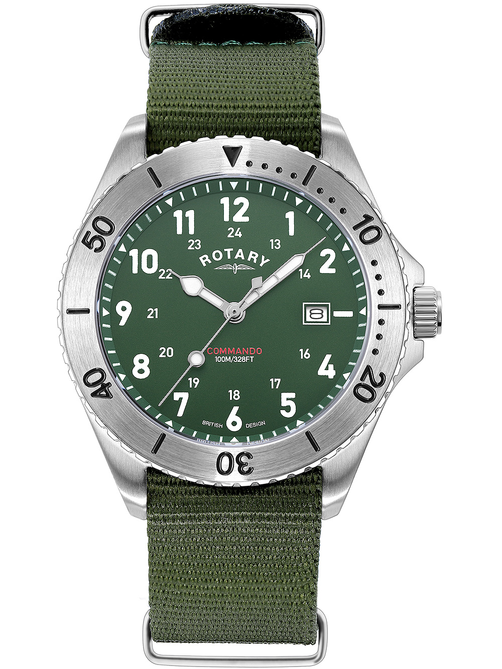 Pánské hodinky Rotary GS05475/56 Commando Mens Watch 40mm 10ATM