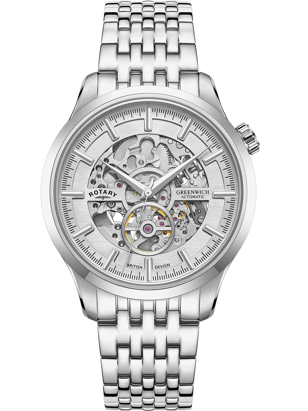 Pánské hodinky Rotary GB02945/06 Greenwich Automatic Mens Watch 42mm 5ATM