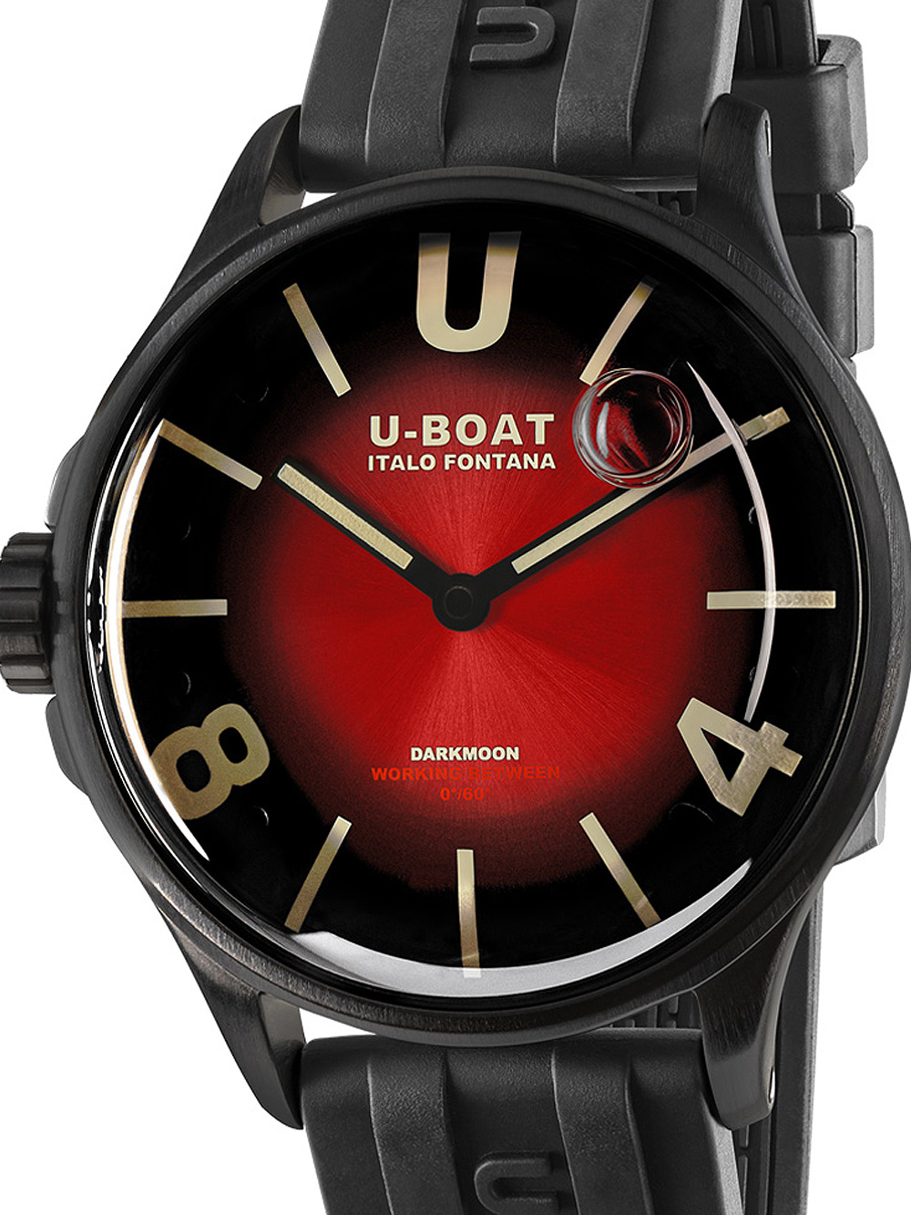 Pánské hodinky U-Boat 9501 Darkmoon Red PVD Soleil