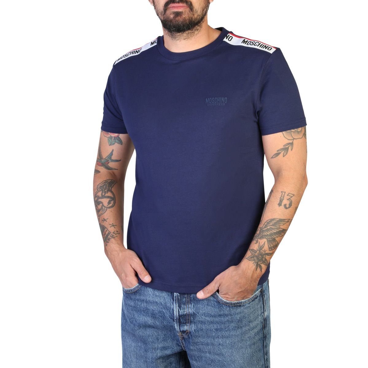 Pánské triko Moschino A0781-4305 Barva: Modrá, Velikost: M