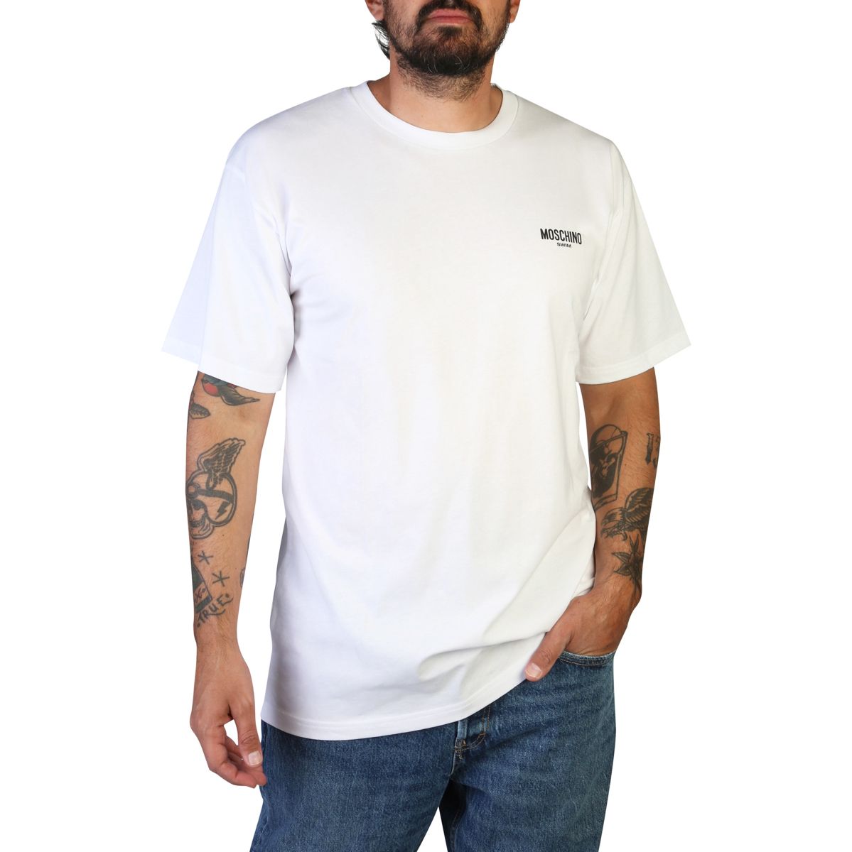 Pánské triko Moschino A0707-9412 Barva: bílá, Velikost: L