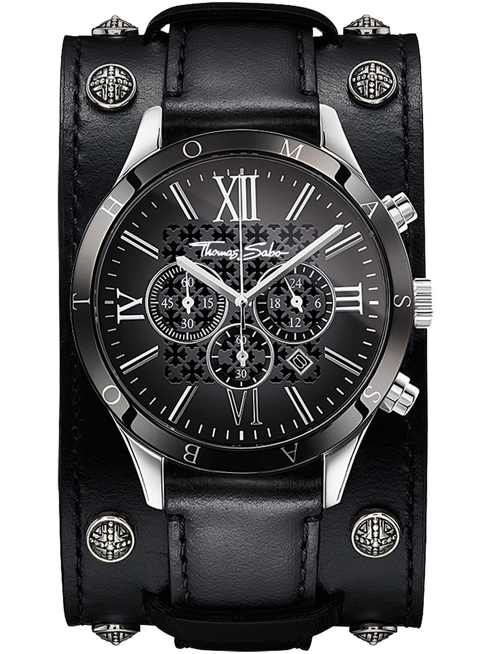 Pánské hodinky Thomas Sabo WA0140-218-203 Rebel Icon Chronograph Mens Watch 43mm 5ATM