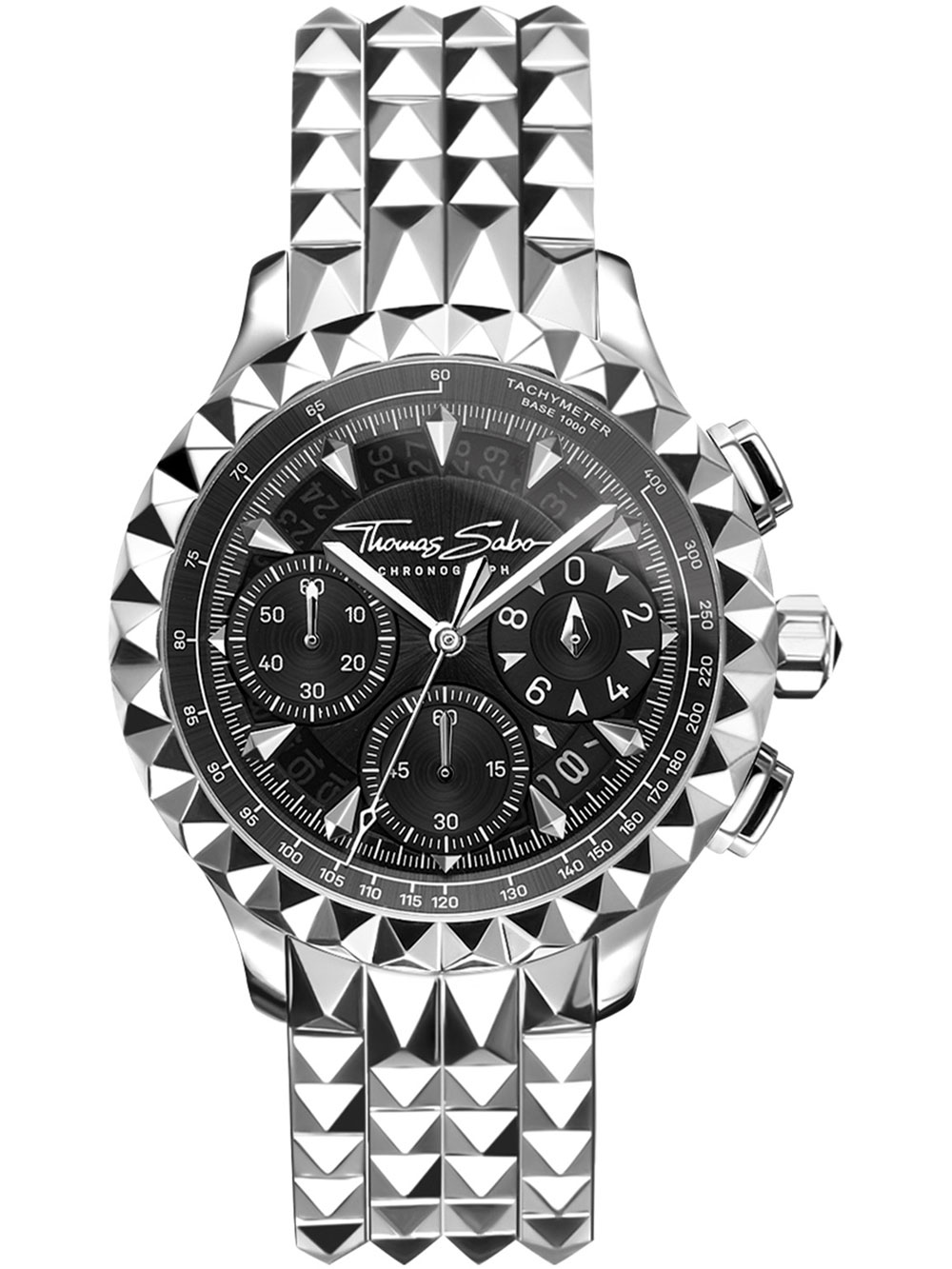 Pánské hodinky Thomas Sabo WA0358-201-203 Rebel at Heart Chronograph Mens Watch 43mm 5ATM