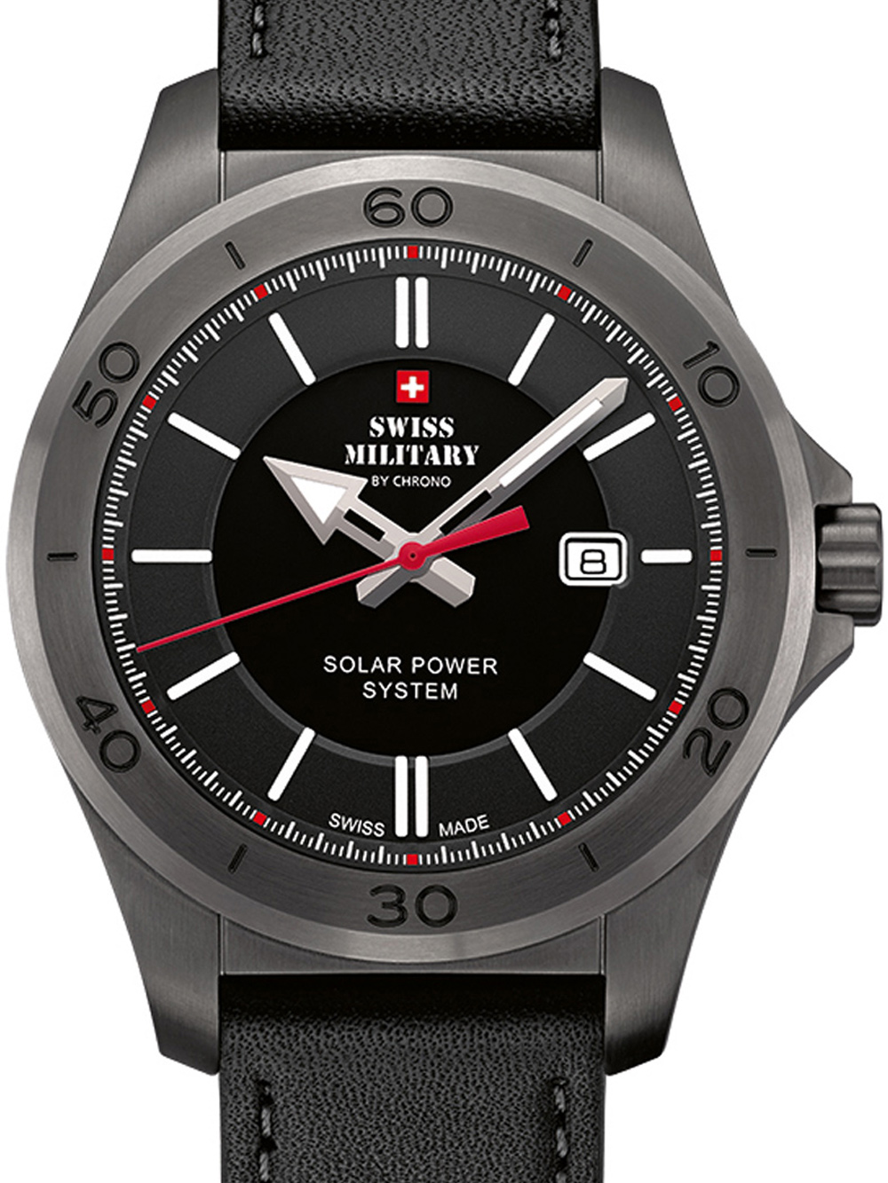 Pánské hodinky Swiss Military SMS34074.04 Mens Watch Solar 42mm 10ATM