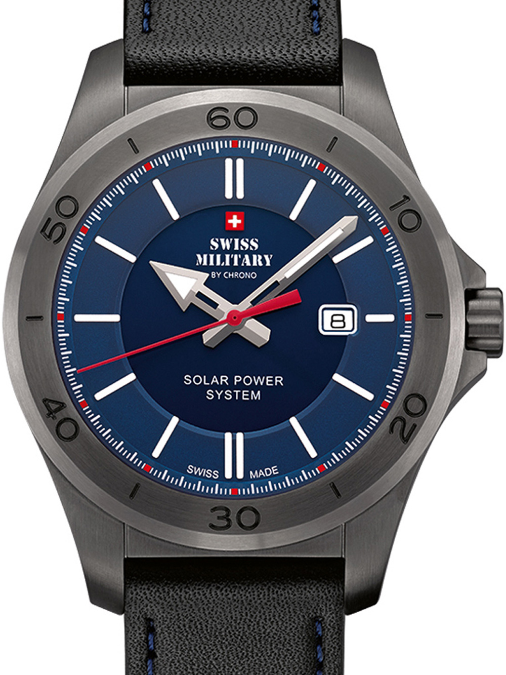 Pánské hodinky Swiss Military SMS34074.05 Mens Watch Solar 42mm 10ATM