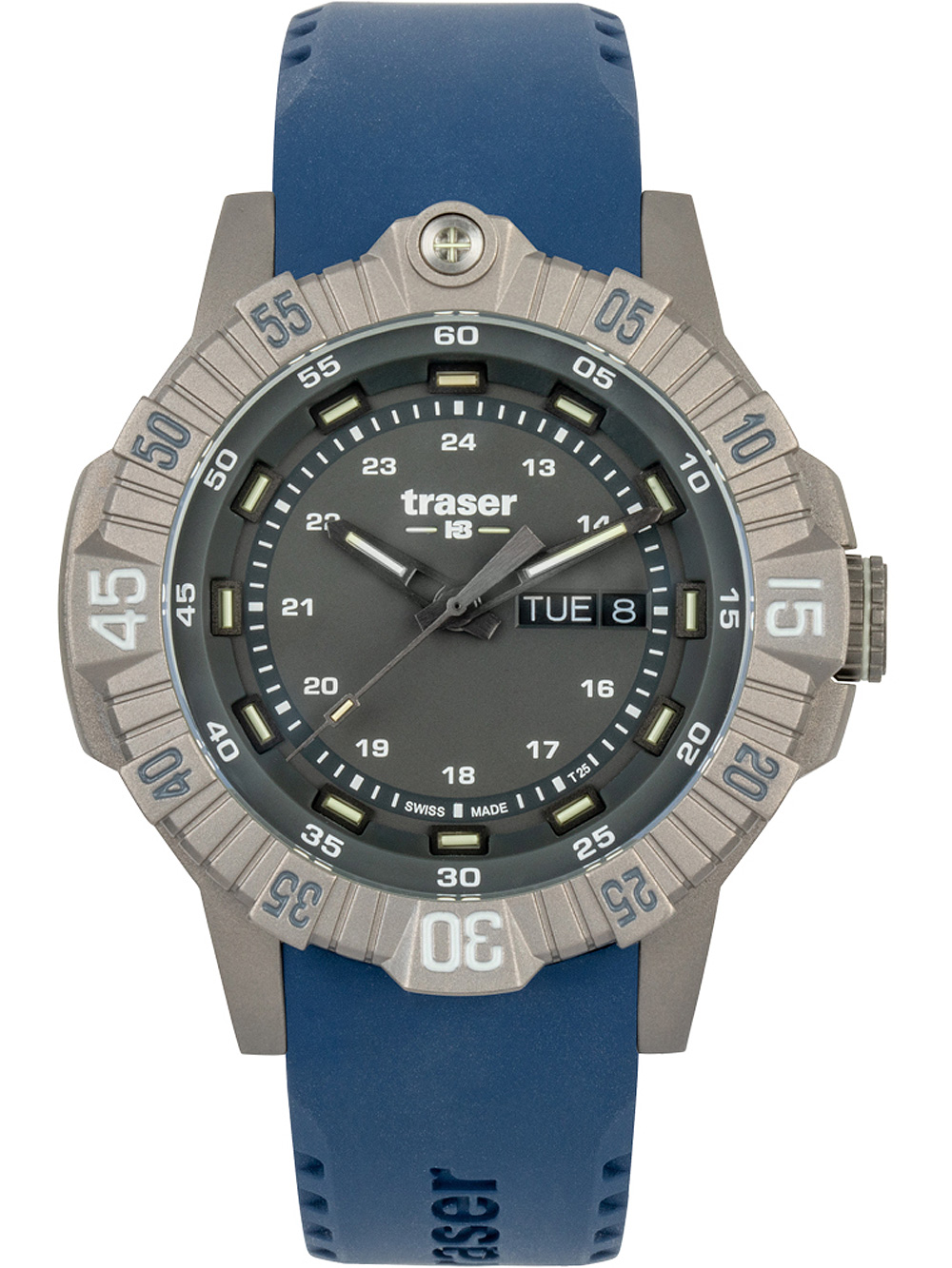 Pánské hodinky Traser H3 110667 Tactical Grey Titan Mens Watch 46mm 20ATM