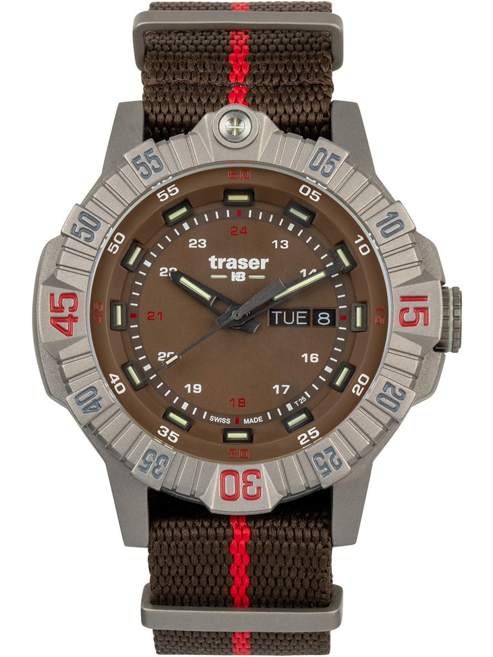 Pánské hodinky Traser H3 110669 Tactical Brown Titan Mens Watch 46mm 20ATM